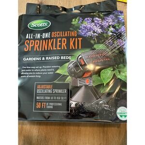 Scotts All-in-One Oscillating Sprinkler Kit 50 FT‎ Tubing Garden Watering
